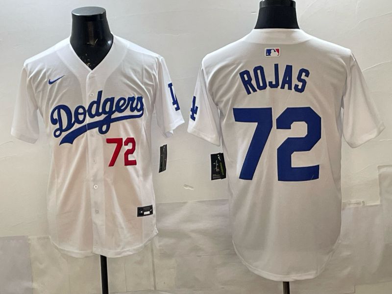 Men 2025 Los Angeles Dodgers #72 Rojas White Game Nike MLB Jersey style 004->los angeles dodgers->MLB Jersey